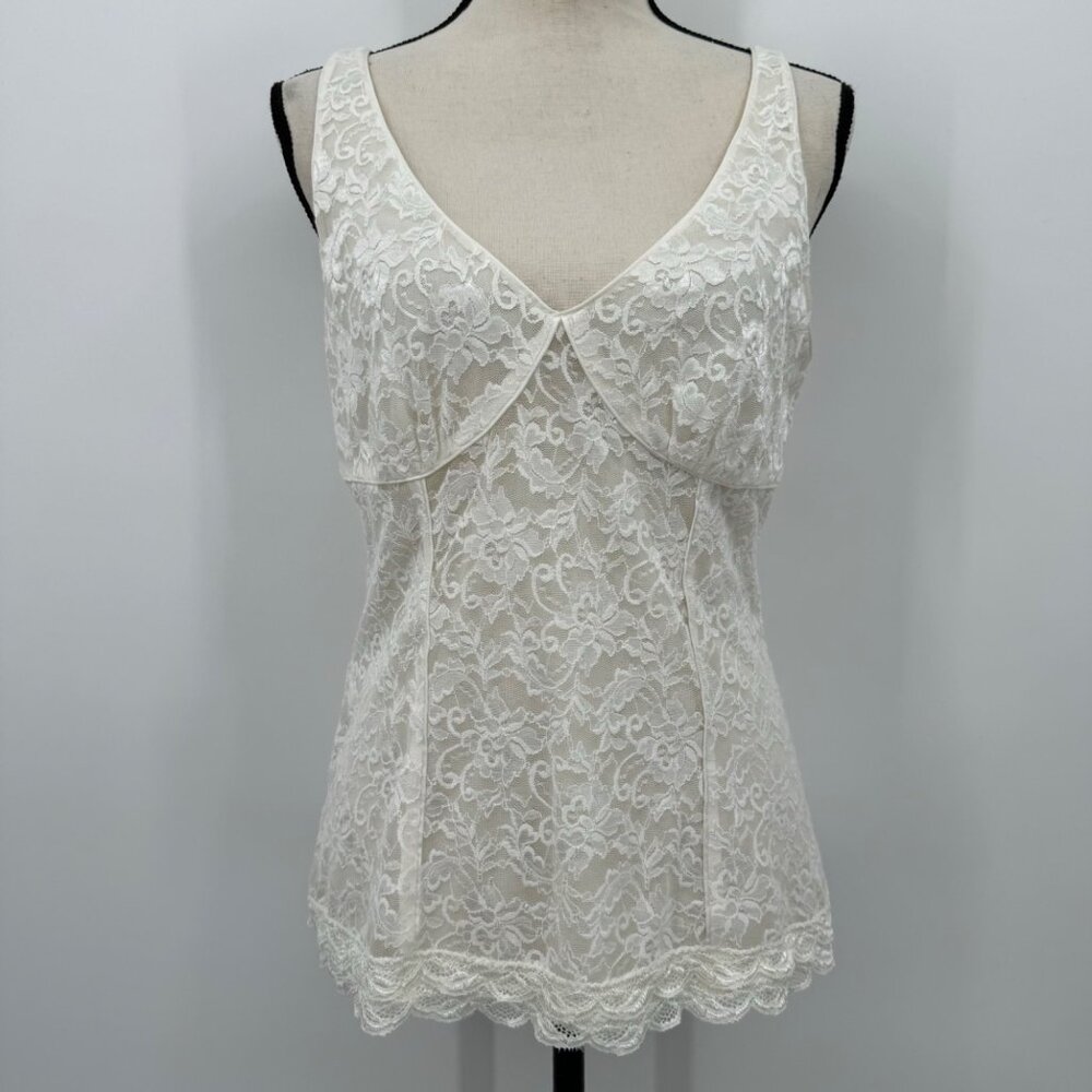 express white floral lace top women’s Sz L coquette fairy